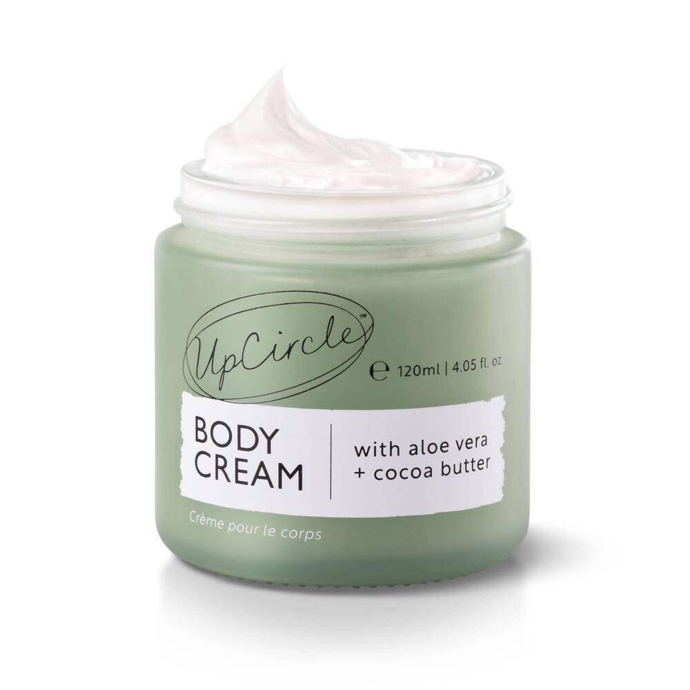 NEW UPCIRCLE vegan body cream with aloe vera and cocoa butter for dry skin in wh